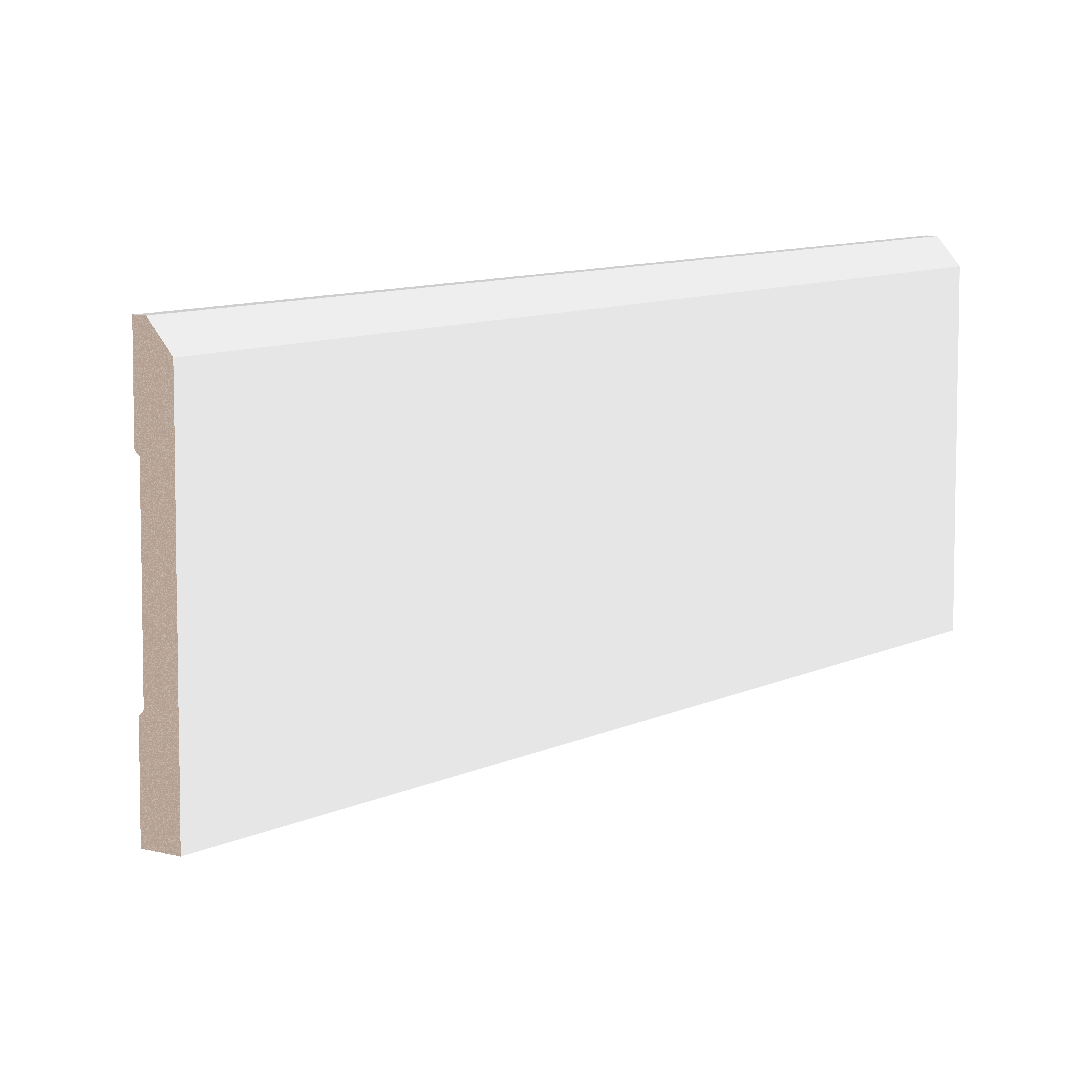 Плинтус белый Ultrawood арт. Base 0023 p (2000 x 120 x 12 мм.)