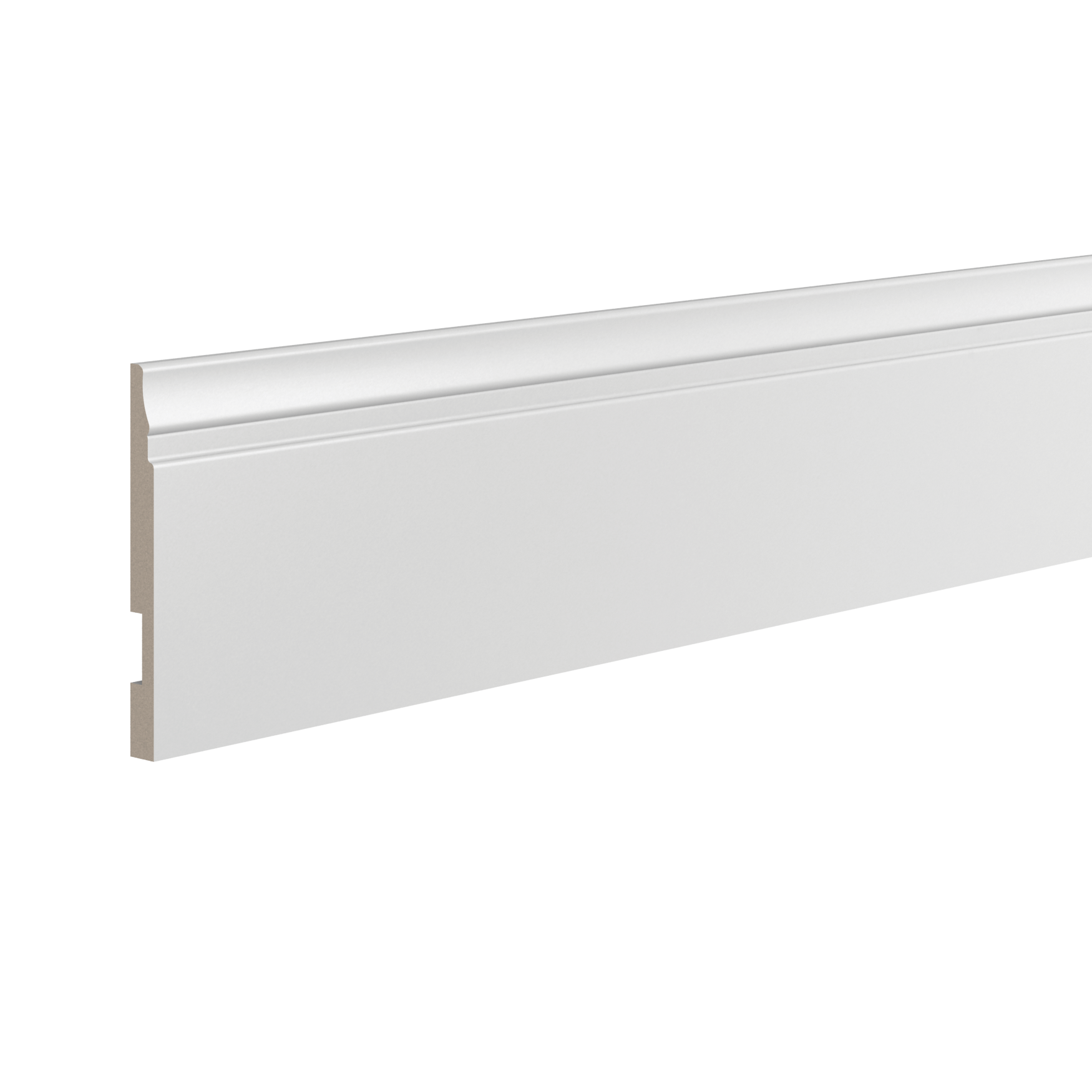 Плинтус белый Ultrawood арт. Base 5214 p (2000 x 133 x 12 мм.)