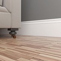 Плинтус белый Ultrawood арт. Base 0005 p (2000 x 219 x 15 мм.)